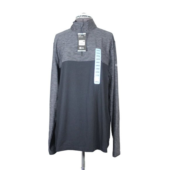 GapFit men's mock neck half zip stretch knit‎ performance long sleeve pullover L - Picture 1 of 10